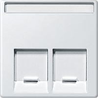 Лицевая панель Schneider Electric Merten System M для 2-м. розетки RJ45+RJ45 полярно-белый картинка